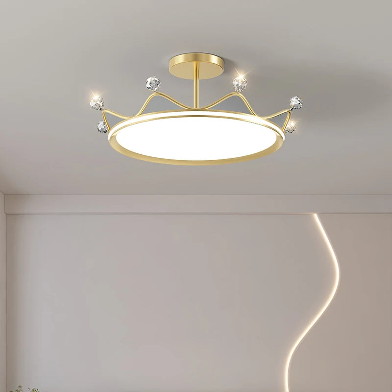plafonnier en forme de couronne pour chambre d'enfant princesse protection des yeux - vue 7 sur 9