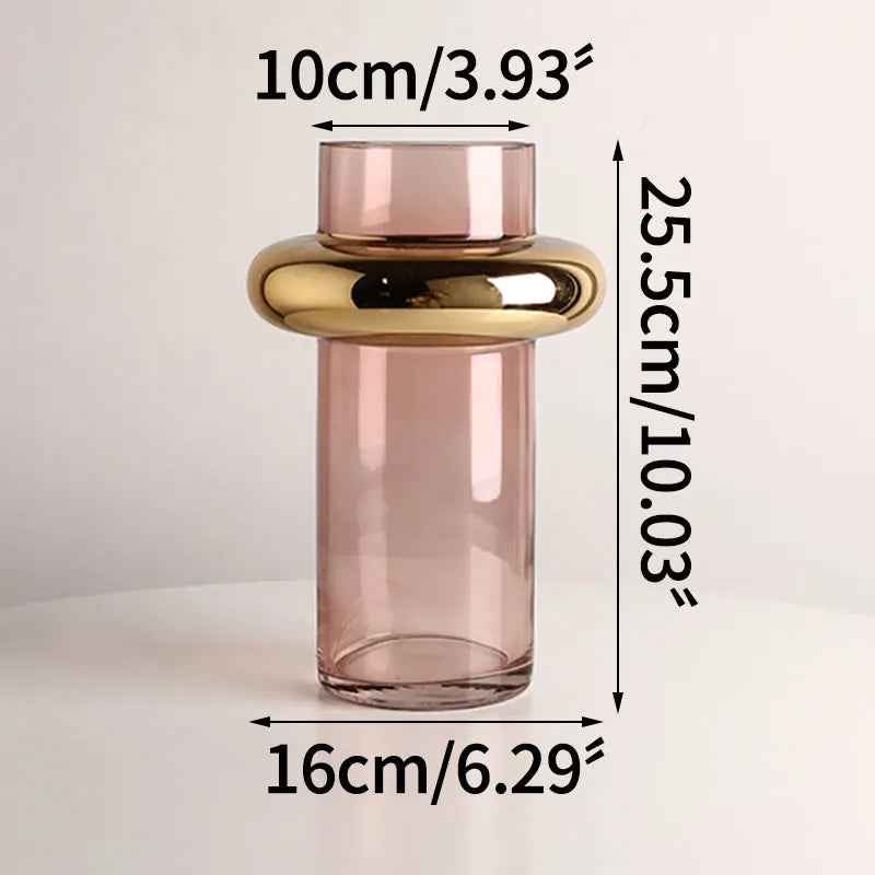 vase en verre doré nordique pour fleurs hydroponiques décoration intérieure - vue 8 sur 10
