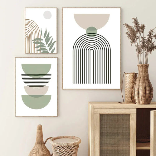 décoration murale abstraite boho géométrique en toile moderne