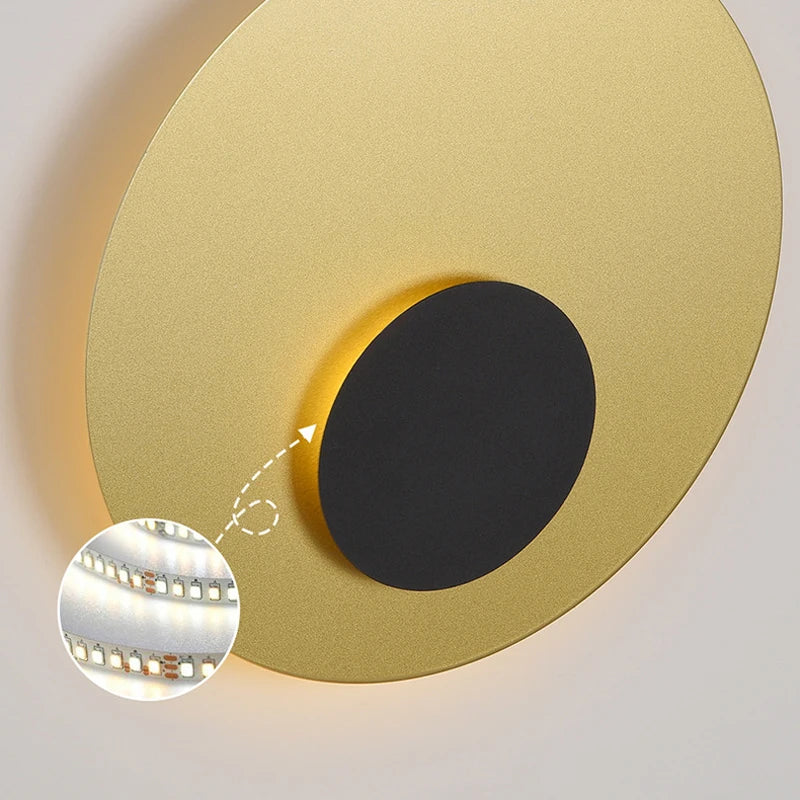 applique murale led lune dorée style nordique décoratif - vue 7 sur 8