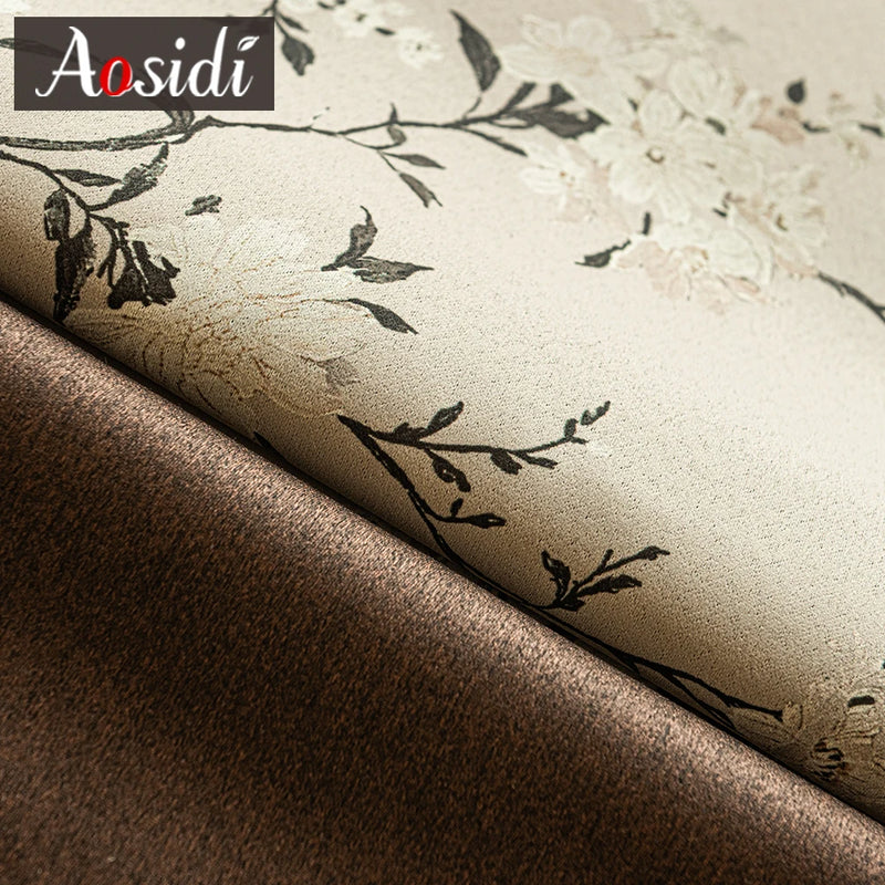 Rideau occultant motif floral moderne pour chambre salon