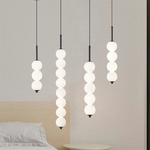Suspension design boules en verre nordique led cuivre vent gourde décoration
