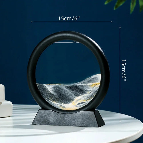 sablier en verre 3d paysage de sable en mouvement décoration artistique