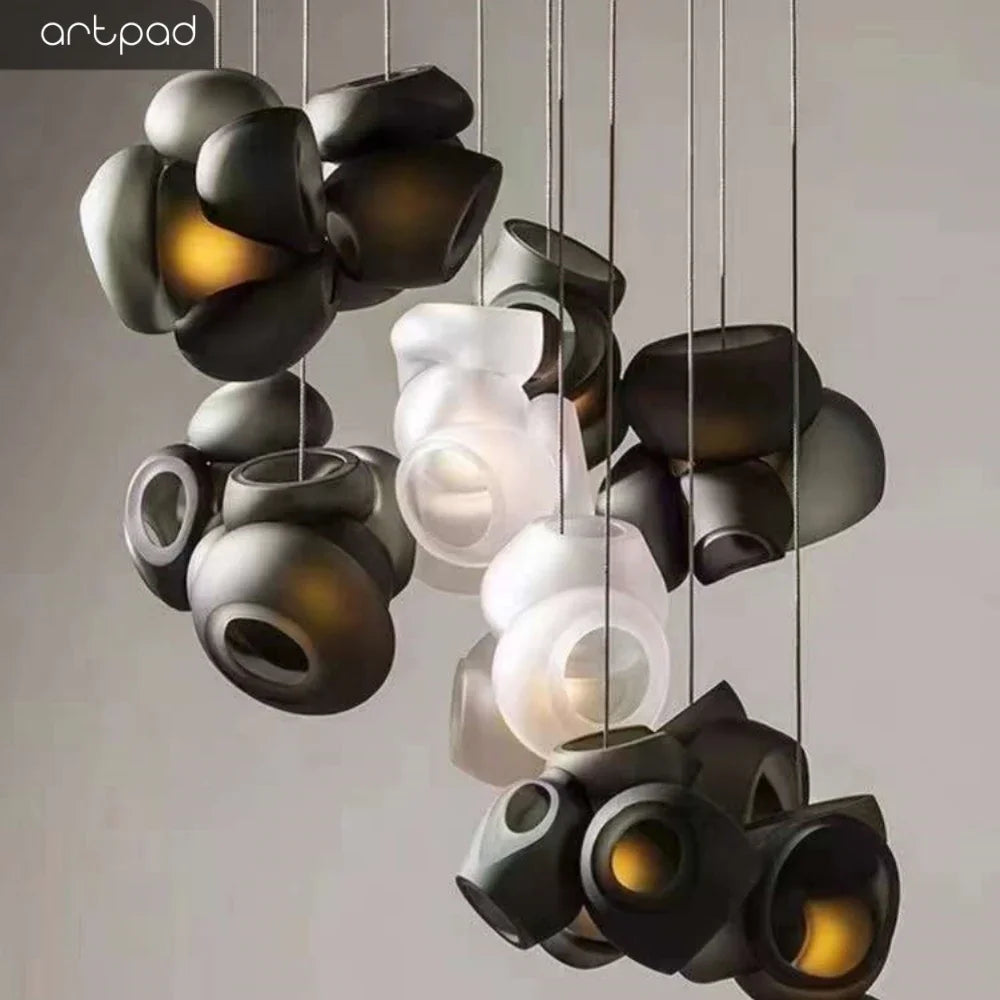 plafonnier moderne à bulles de verre design élégant lumineux