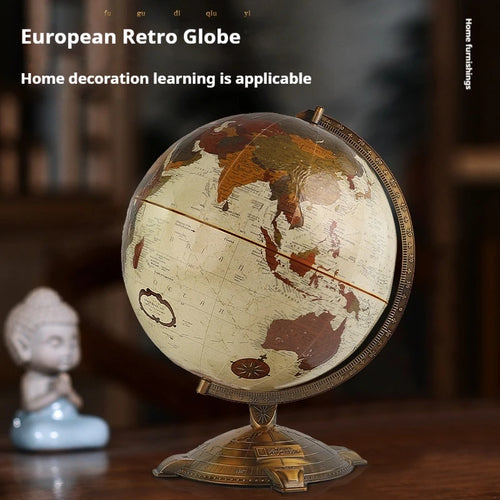 globe terrestre rétro éducatif pour décoration et géographie - vue 2 sur 7