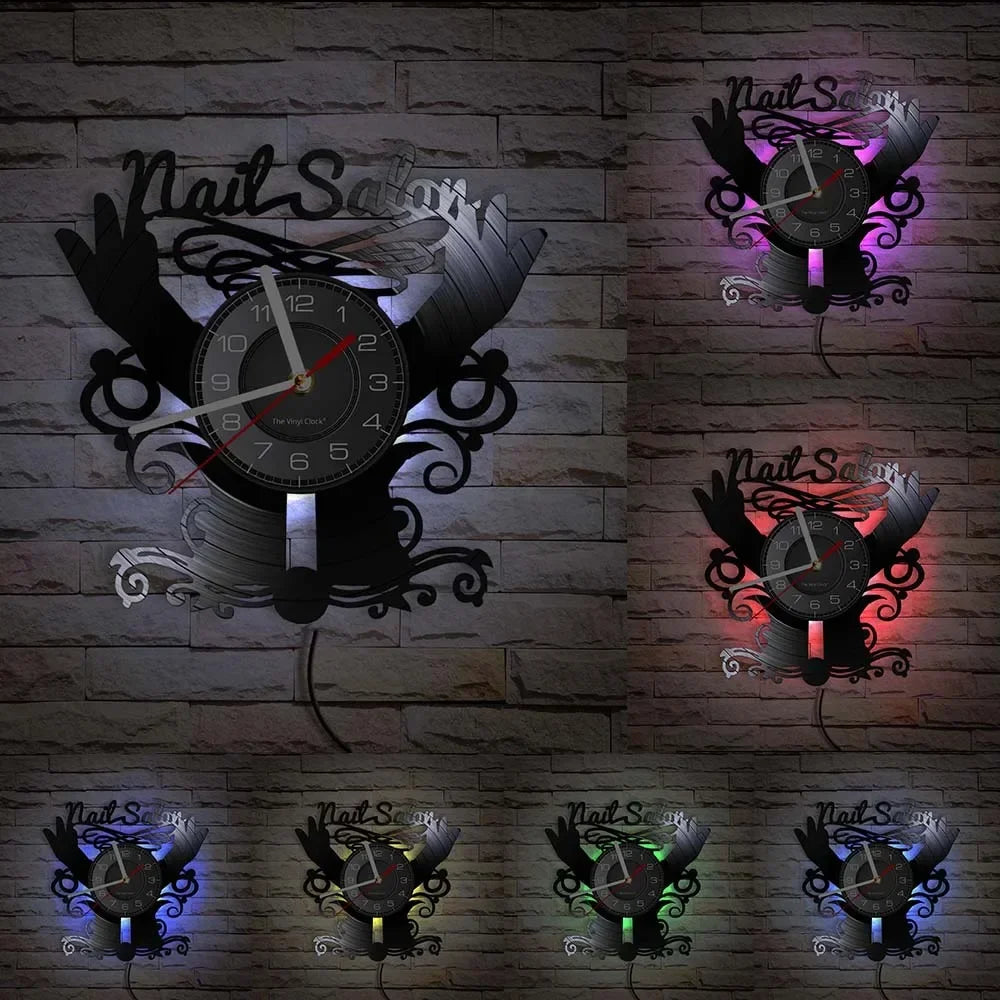 horloge murale vinyle pour salon de manucure et beauté - vue 9 sur 31