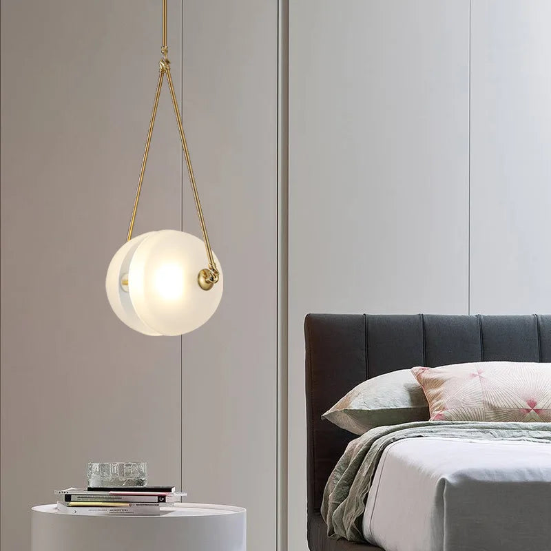 Suspension LED en verre blanc lait - vue 4 sur 7