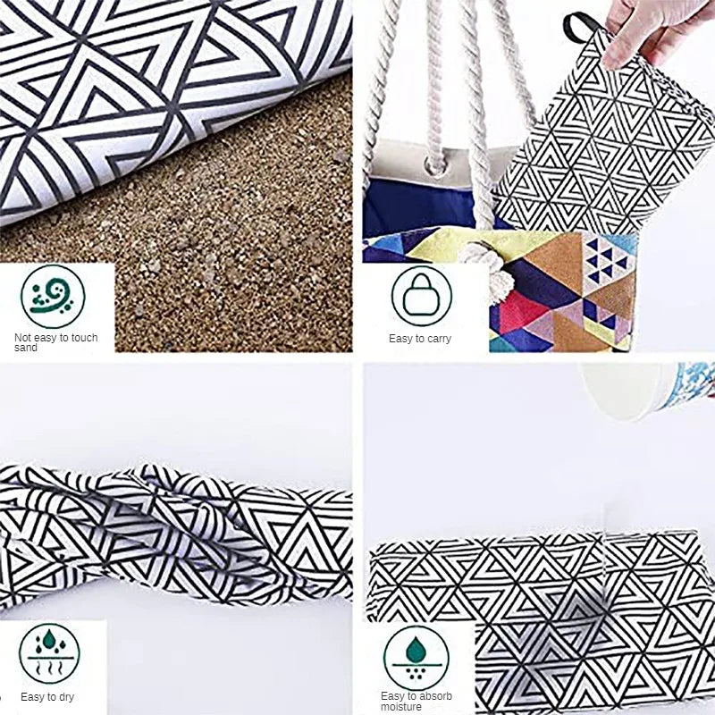 Serviette de plage sans sable séchage rapide floral - vue 6 sur 7