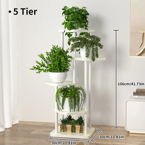 support en bois pour plantes et fleurs à plusieurs niveaux - vue 9 sur 10