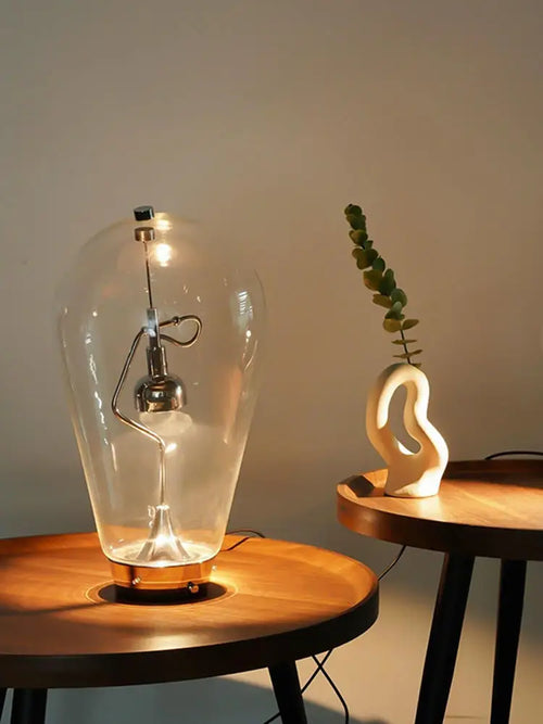 lampe de bureau vintage en verre style industriel tactile - vue 2 sur 8