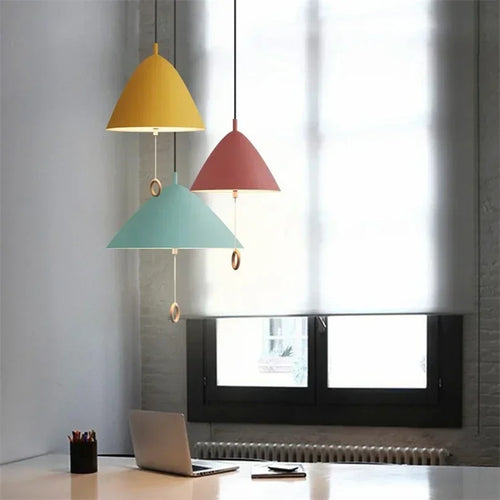 Denmark Designer Pendant Lamp Macaron Suspension Dinning Room Bedroom Ceiling Hanging Pull Switch Light Fixtures - vue 5 sur 10