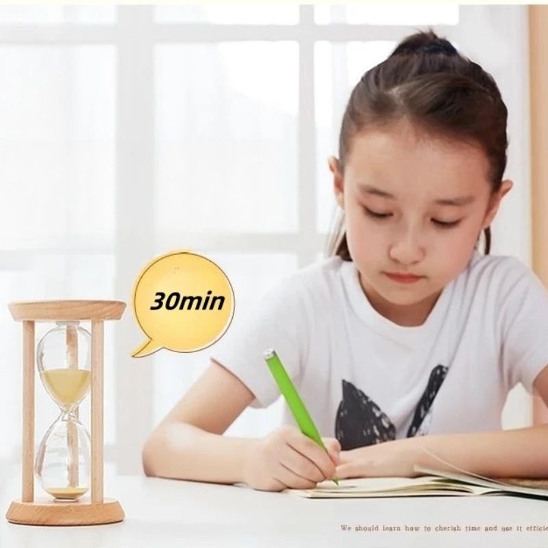 sablier en bois minuterie décorative pour enfants et anniversaires - vue 4 sur 12