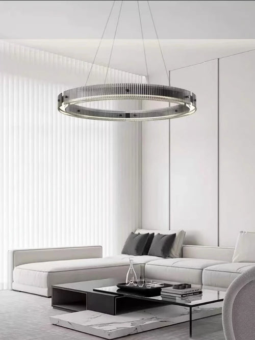 suspension en verre minimaliste créative en aluminium pour intérieur - vue 2 sur 7
