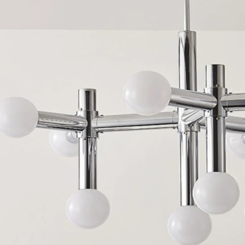 lustre chrome au design artistique pour éclairage d'intérieur - vue 6 sur 7