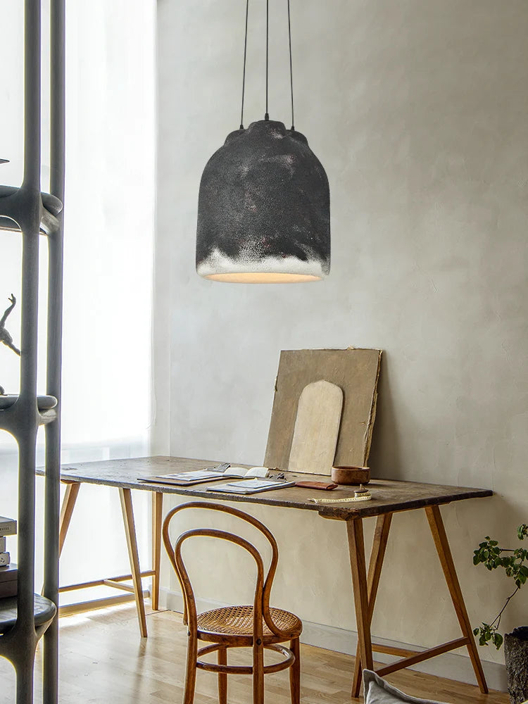 lustre led style wabi sabi nordique pour restaurant et bar - vue 4 sur 9