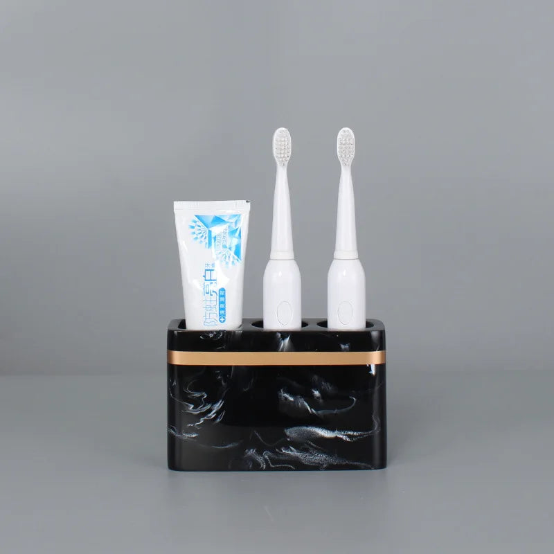porte-brosse à dents en résine marbrée pour salle de bain - vue 4 sur 15