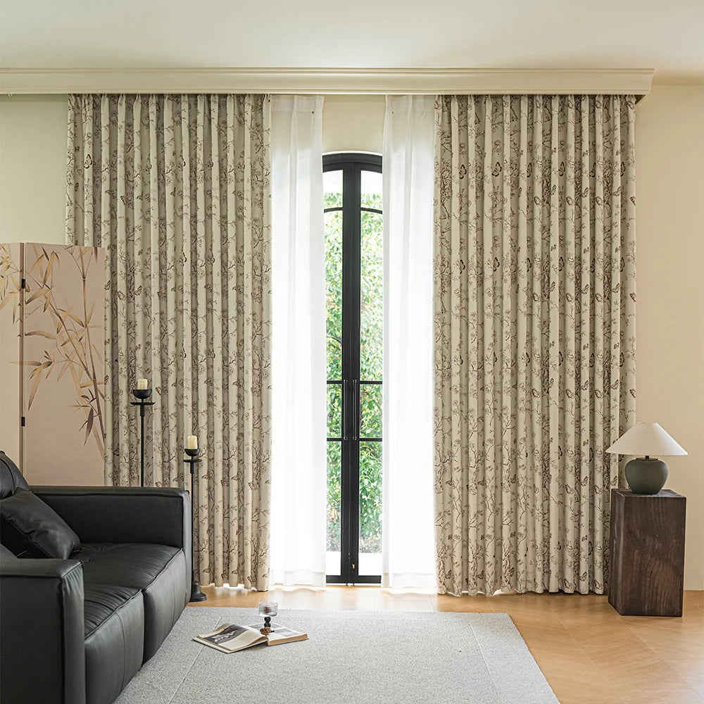 Rideau occultant motif jardin style moderne chambre salon