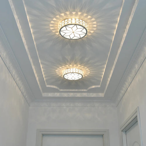 Plafonnier en cristal moderne salon couloir rond plafonnier carré chambre escaliers Vestibule montage en Surface balcon allée - vue 3 sur 8