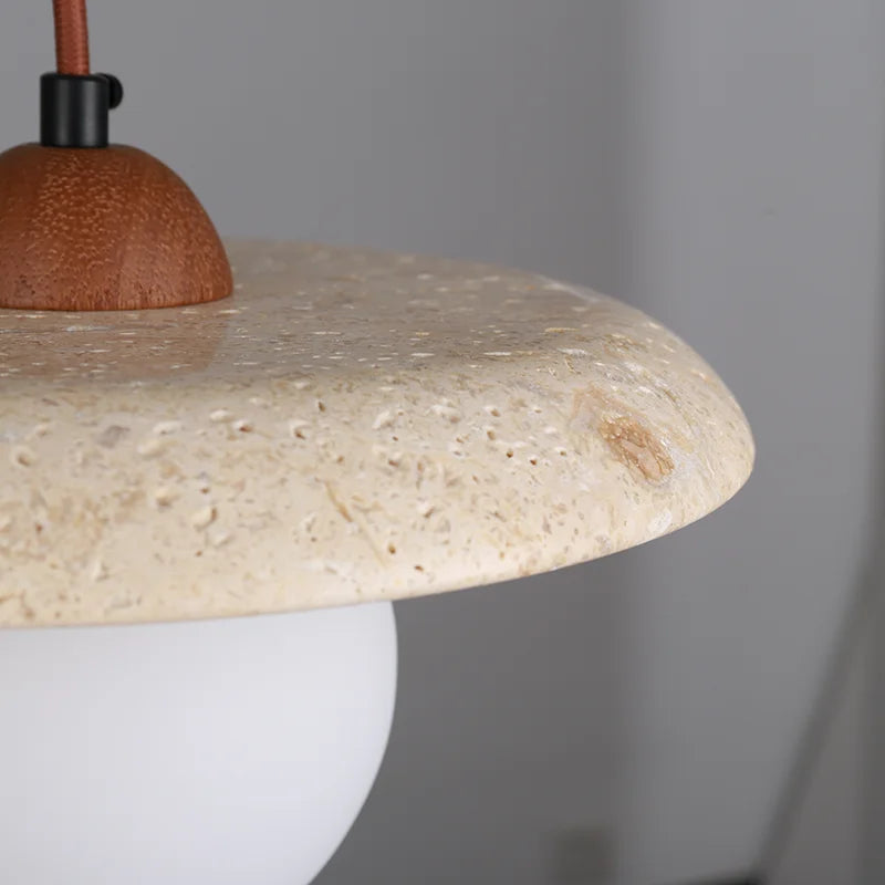 lustre led vintage avec suspension en pierre naturelle - vue 6 sur 6