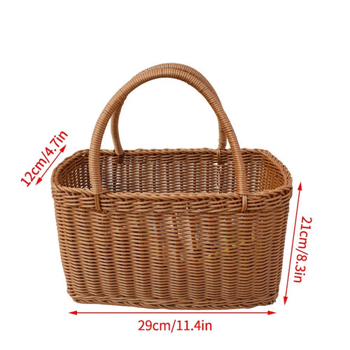 panier de rangement tissé à la main pour jardin et pique-nique - vue 13 sur 27