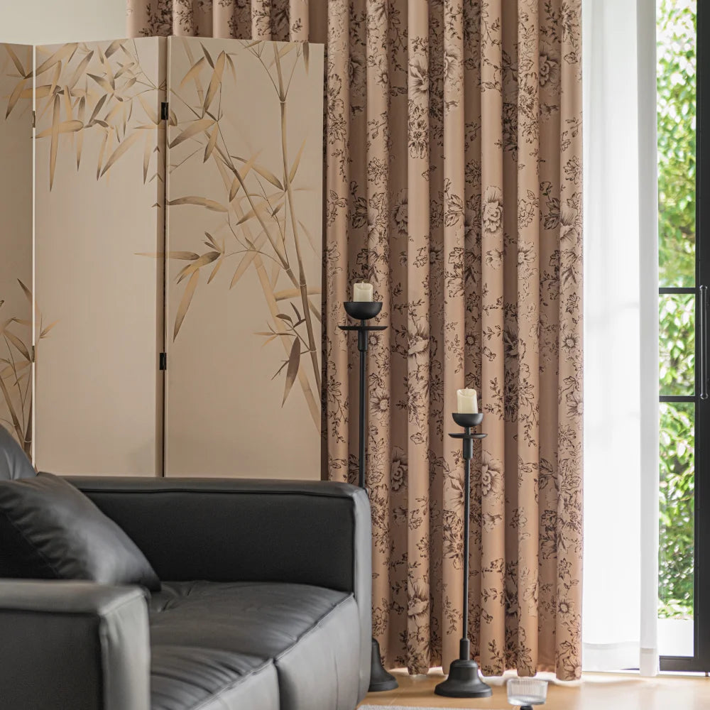 Rideau occultant floral moderne pour salon chambre - vue 3 sur 7