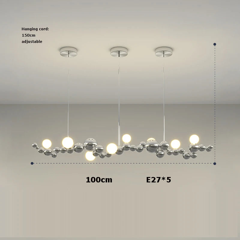 lustre led design moléculaire éclairage tendance 2024 suspension - vue 11 sur 16