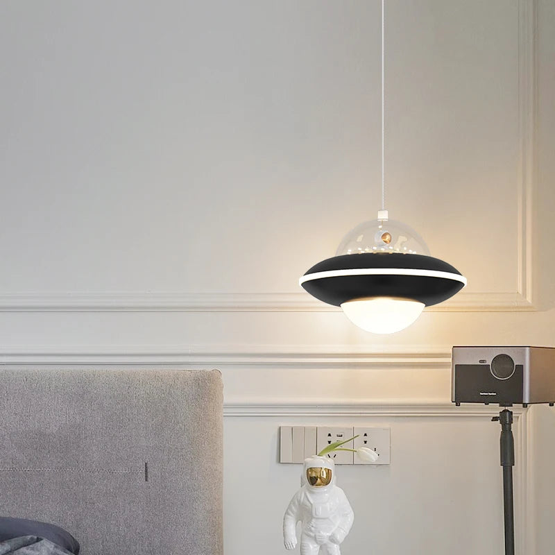 lustre nordique moderne dessin animé ovni pour garçon