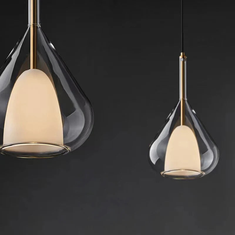 Suspension en verre lustre Led moderne lampe pendante de luxe cuisine salon chambre à côté de la lampe lustre en cristal - vue 4 sur 7