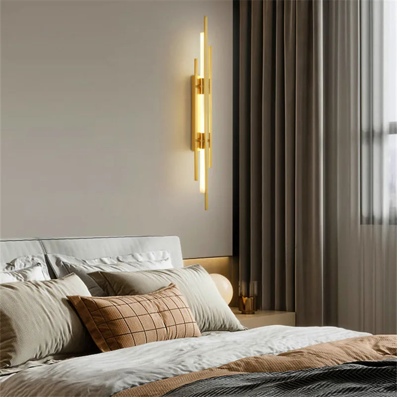 applique murale verticale à led en fer design élégant pour intérieur - vue 9 sur 8