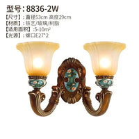 European style bedroom light, living room resin chandelier, LED glass and iron art chandelier
