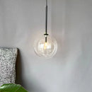 Boule de verre suspension LED éclairage cuisine salle à manger Restaurant lampe suspendue chambre chevet plafond lustre hôtel décoration