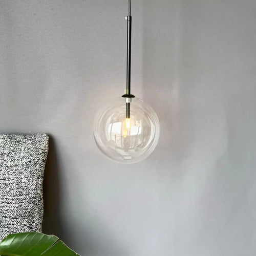 Boule de verre suspension LED éclairage cuisine salle à manger Restaurant lampe suspendue chambre chevet plafond lustre hôtel décoration