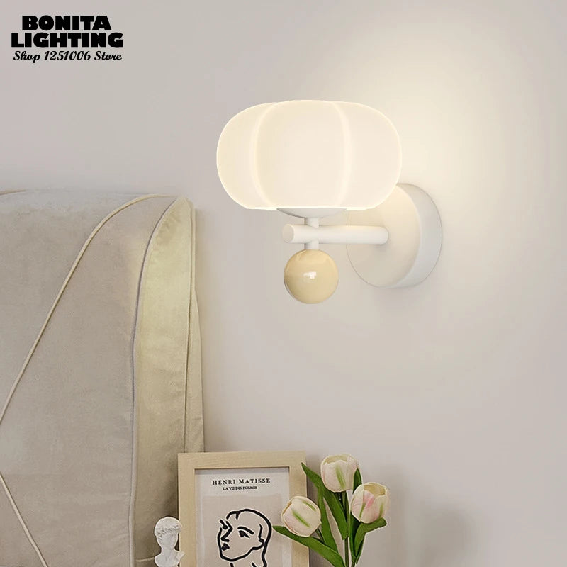 applique murale minimaliste citrouille style crème moderne - vue 2 sur 12