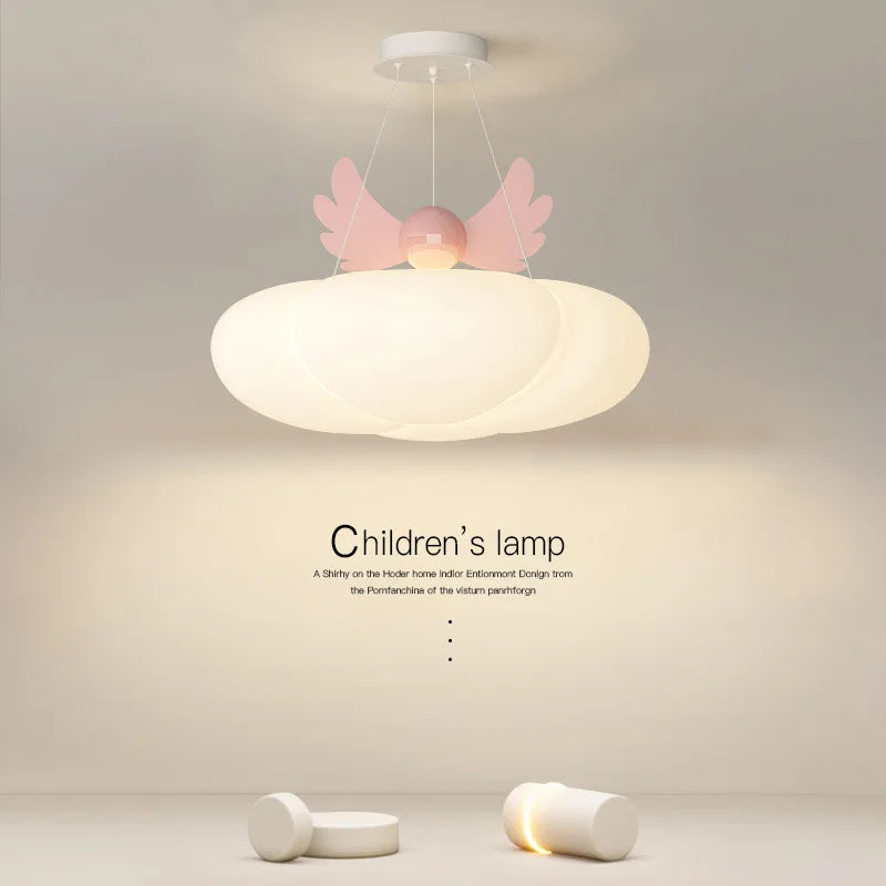 lustre mignon nuage ailes d'ange pour chambre de bébé - vue 7 sur 8
