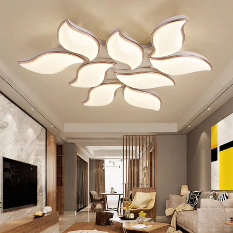 lustre décoratif moderne avec télécommande et motif floral - vue 4 sur 6