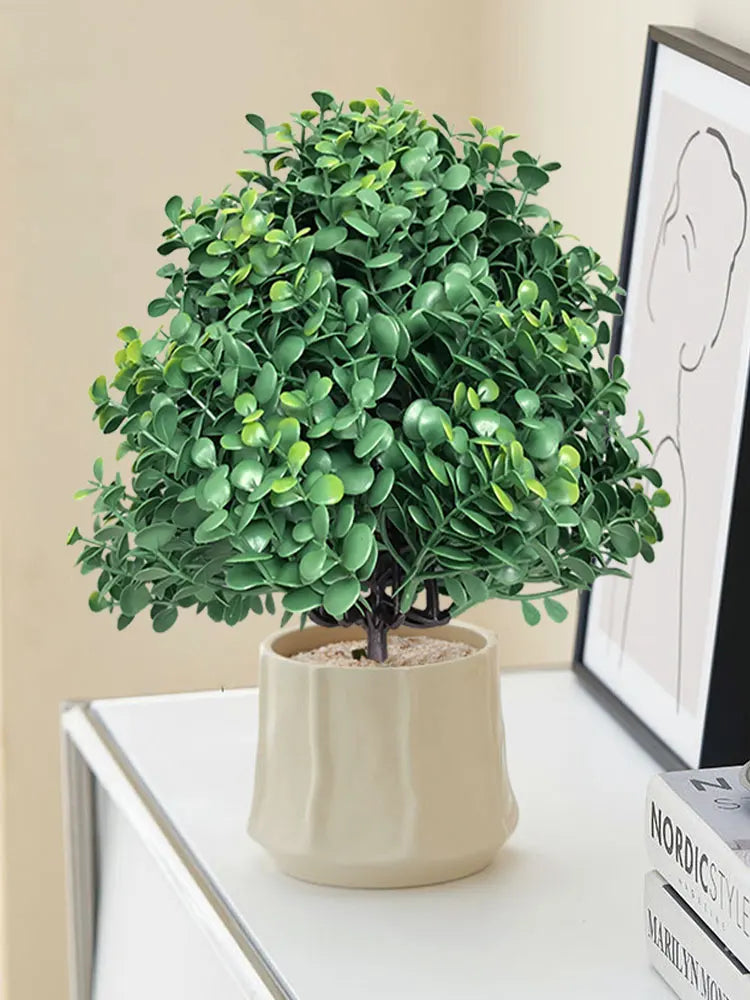 petit arbre d'eucalyptus artificiel pour décoration intérieure et extérieure - vue 5 sur 7