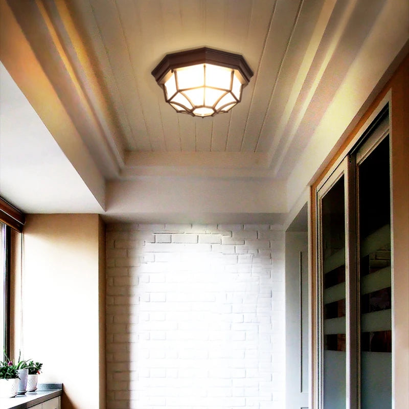 plafonnier led imperméable extérieur design rétro moderne et simple - vue 4 sur 10