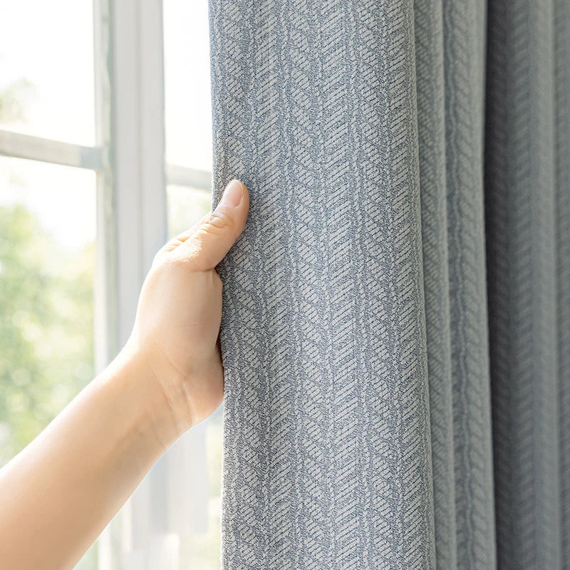 Rideau occultant motif feuilles style moderne salon chambre