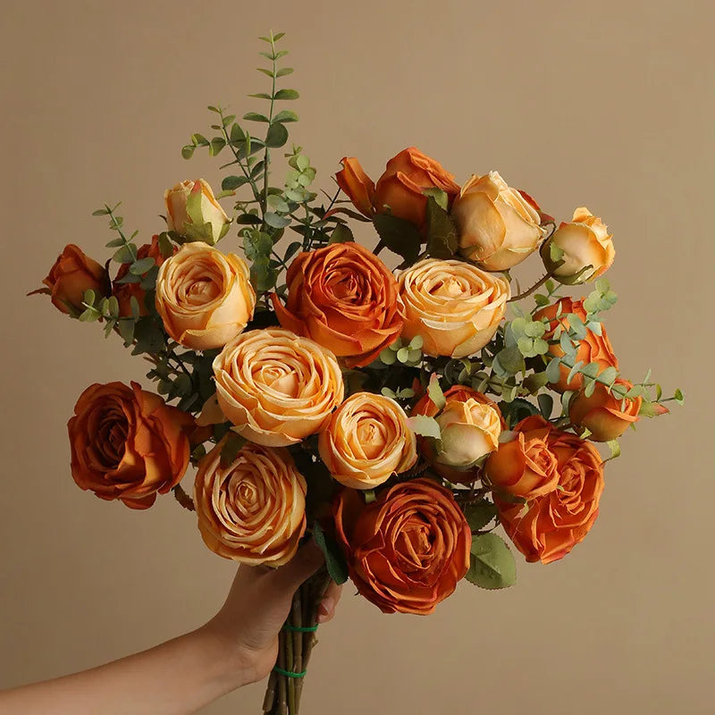 bouquet de roses artificielles en soie pour décoration intérieure mariage - vue 2 sur 9