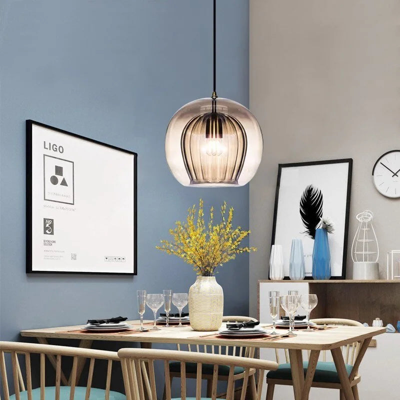 suspension en verre nordique à led pour décoration intérieure - vue 5 sur 15
