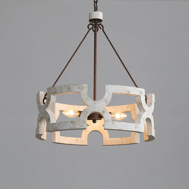 Créatif américain Rural bois lustre lumière salon salle à manger couloir magasin de vêtements boutique Restaurant suspension lampe