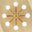 Nordique hôtel en bois massif E27 plafond lustre moderne lustre restaurant chambre lampe salon éclairage lampes en gros