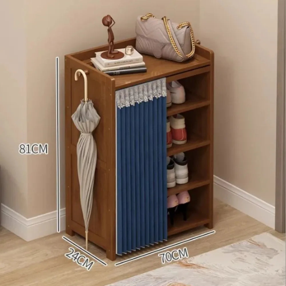organisateur de porte à chaussures à rideau anti-poussière pour rangement - vue 17 sur 24