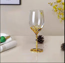 Verres à vin cristal émaillé style floral décoratif