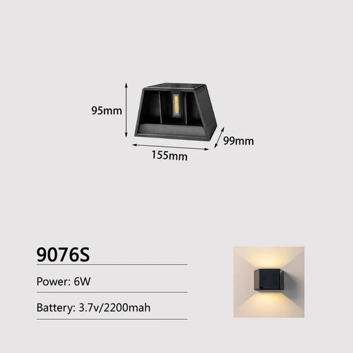 JoollySun Applique murale solaire sans fil lumière extérieure appliques murales LED pour Garage cour jardin haut et bas lampe alimentée par la lumière du soleil - vue 7 sur 7