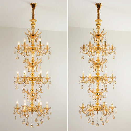 lustre en or plaqué suspension moderne en alliage de zinc