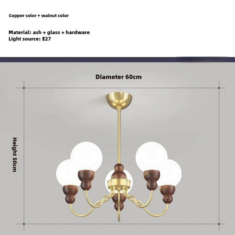 suspension en verre rétro en bois pour un intérieur élégant - vue 12 sur 14