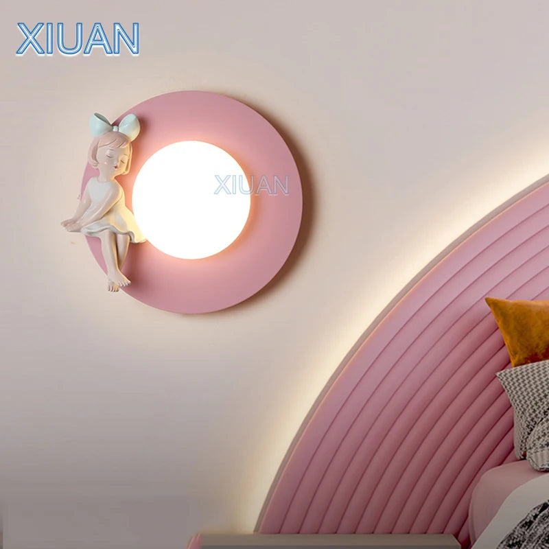 applique murale princesse design rond sans câblage à piles - vue 4 sur 23