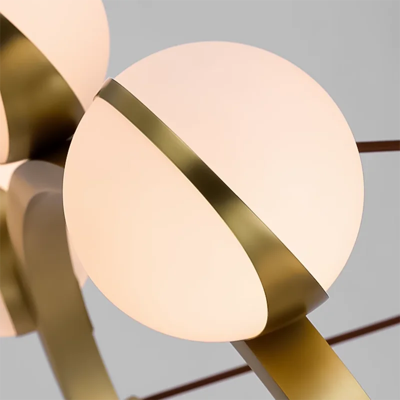 Lustre design rond avec boules LED - vue 7 sur 13