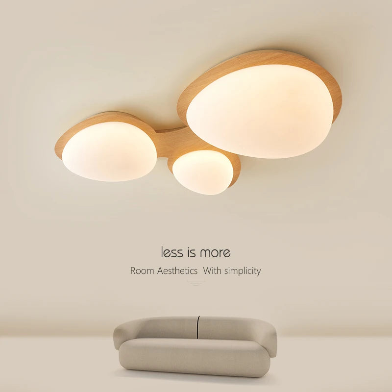 Plafonnier moderne LED en bois lumières pour chambre cuisine éclairage intérieur - vue 7 sur 10